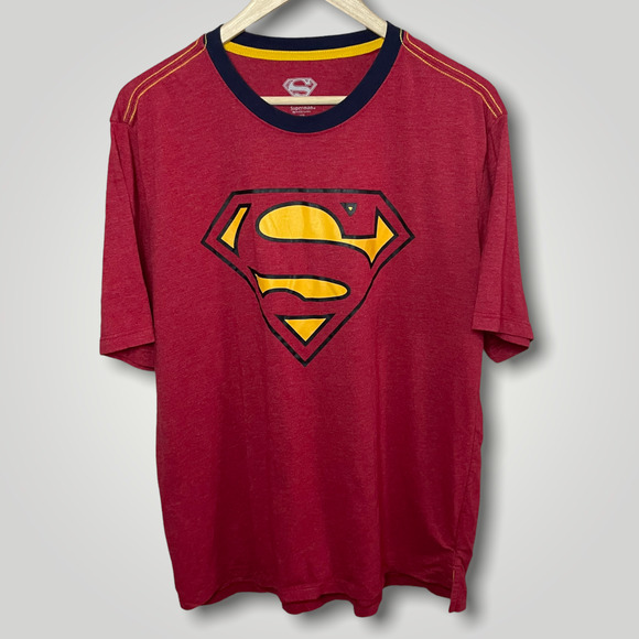DC Comics Other - Superman Round Neck Mens Red Short Sleeve Super Hero T Shirt Size Large